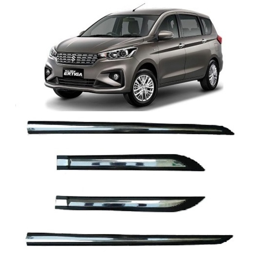 Door Side Beading For New Ertiga - Silver & Black
